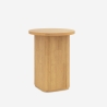 Tavolino da caffè salotto rotondo 45x55cm in legno scanalato nero Quid Sconti