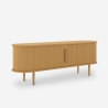 Mobile porta TV in legno vintage con ante scorrevoli cannettato Fersit Scelta