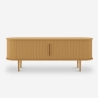 Mobile porta TV in legno vintage con ante scorrevoli cannettato Fersit Modello