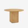 Tavolo da pranzo rotondo in legno nero 120cm per cucina soggiorno Tiwit Sconti