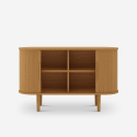 Credenza vintage con 2 ante scorrevoli in legno 120cm per soggiorno Ambis Stock