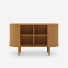 Credenza vintage con 2 ante scorrevoli in legno 120cm per soggiorno Ambis Stock