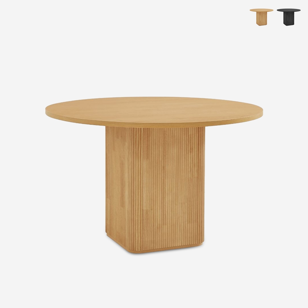 Tavolo da pranzo rotondo in legno nero 120cm per cucina soggiorno Tiwit Promozione Tavolo da pranzo rotondo in legno nero 120cm per cucina soggiorno Tiwit Promozione