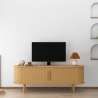 Mobile porta TV in legno vintage con ante scorrevoli cannettato Fersit Saldi