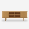 Mobile porta TV in legno vintage con ante scorrevoli cannettato Fersit Caratteristiche