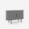 Credenza vintage con 2 ante scorrevoli in legno 120cm per soggiorno Ambis Costo