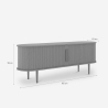 Mobile porta TV in legno vintage con ante scorrevoli cannettato Fersit Misure