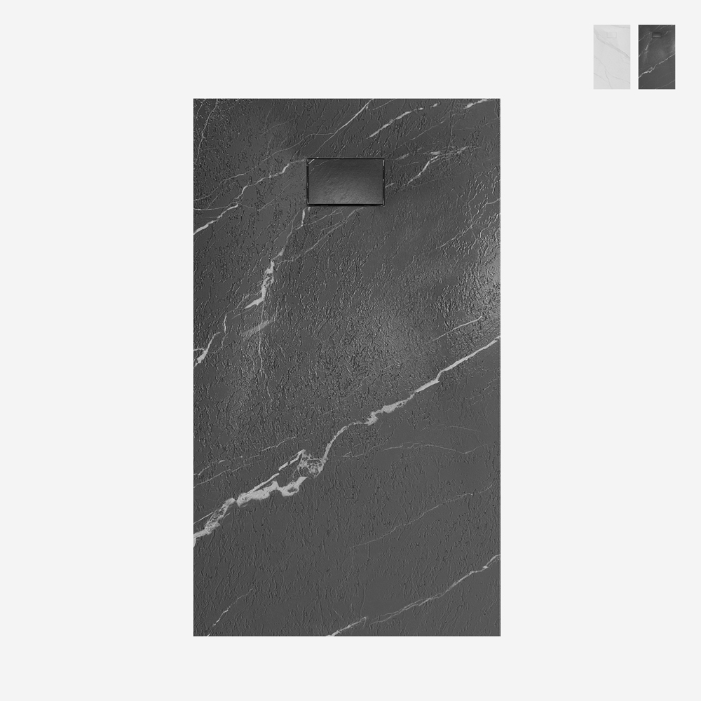 Receveur de douche extra-plat 120x80cm en résine effet marbre Stone MM Promotion Receveur de douche extra-plat 120x80cm en résine effet marbre Stone MM Promotion