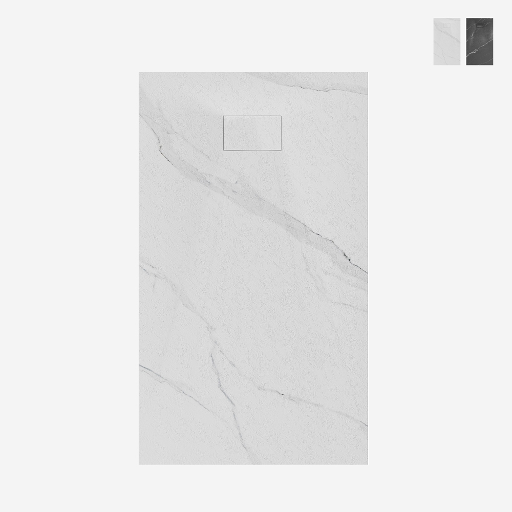 Rechteckige Duschwanne 120x90cm bündig mit dem Fußboden Marmor-Effekt Stone MM Aktion Rechteckige Duschwanne 120x90cm bündig mit dem Fußboden Marmor-Effekt Stone MM Aktion