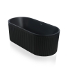 Vasca da bagno freestanding nera opaco 170x80cm scanalata Kimolos Dark Vendita