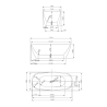 Vasca da bagno moderna freestanding 170x78cm ovale grigio opaco Idra Moon Sconti