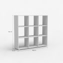 Libreria mobile bianca moderna in legno per soggiorno studio Wari Offerta