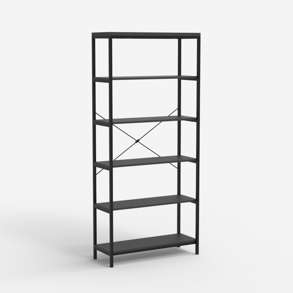 Libreria scaffale a parete stile minimal industriale metallo nero Murat Promozione Libreria scaffale a parete stile minimal industriale metallo nero Murat Promozione