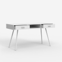 Scrivania stile nordico bianca scandinava con 2 cassetti 150x60cm Sidney Vendita