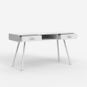 Scrivania stile nordico bianca scandinava con 2 cassetti 150x60cm Sidney Vendita