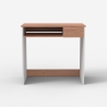 Scrivania salvaspazio 80cm ufficio smart working bianca e legno Madrid Offerta