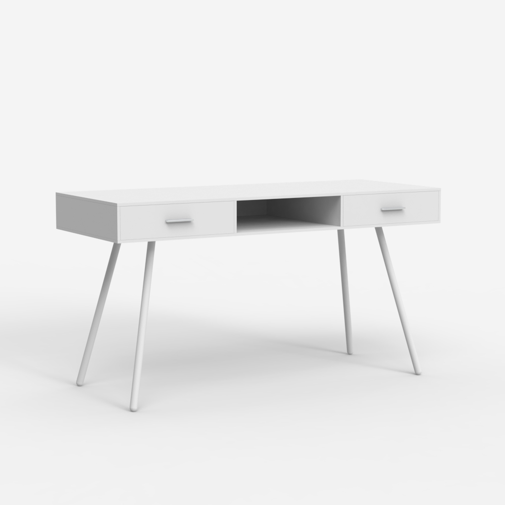 Bureau style nordique blanc scandinave 2 tiroirs 150x60cm Sidney Promotion Bureau style nordique blanc scandinave 2 tiroirs 150x60cm Sidney Promotion