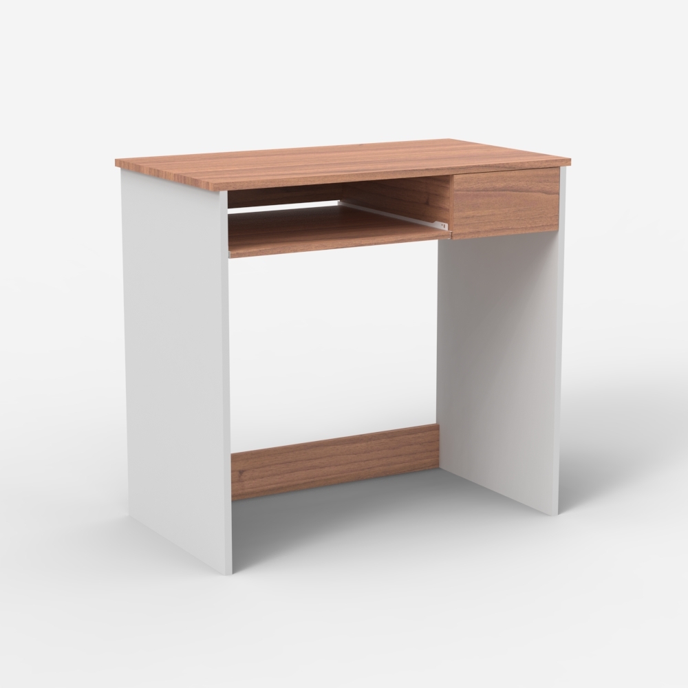 Bureau gain de place 80cm télétravail blanc et bois Madrid Promotion Bureau gain de place 80cm télétravail blanc et bois Madrid Promotion