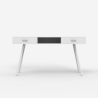Scrivania stile nordico bianca scandinava con 2 cassetti 150x60cm Sidney Offerta