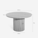 Tavolo sala da pranzo cucina rotondo in legno 120cm piedistallo Bering Sconti
