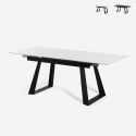 Tavolo da pranzo allungabile moderno 90x160-200cm effetto marmo Caracas Promozione