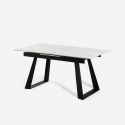 Tavolo da pranzo allungabile moderno 90x160-200cm effetto marmo Caracas Saldi