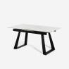 Tavolo da pranzo allungabile moderno 90x160-200cm effetto marmo Caracas Saldi