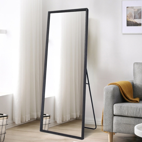 Miroir sur pied mur design moderne 180x80cm gris Heima Promotion