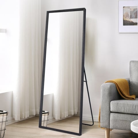 Miroir sur pied mural design moderne 180x80cm gris Heima Promotion