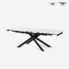 Table extensible effet marbre 160-240x90cm cuisine design moderne Quito Vente