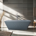 Vasca da bagno freestanding  rettangolare 170x75cm grigio opaco Arkoi Moon Promozione