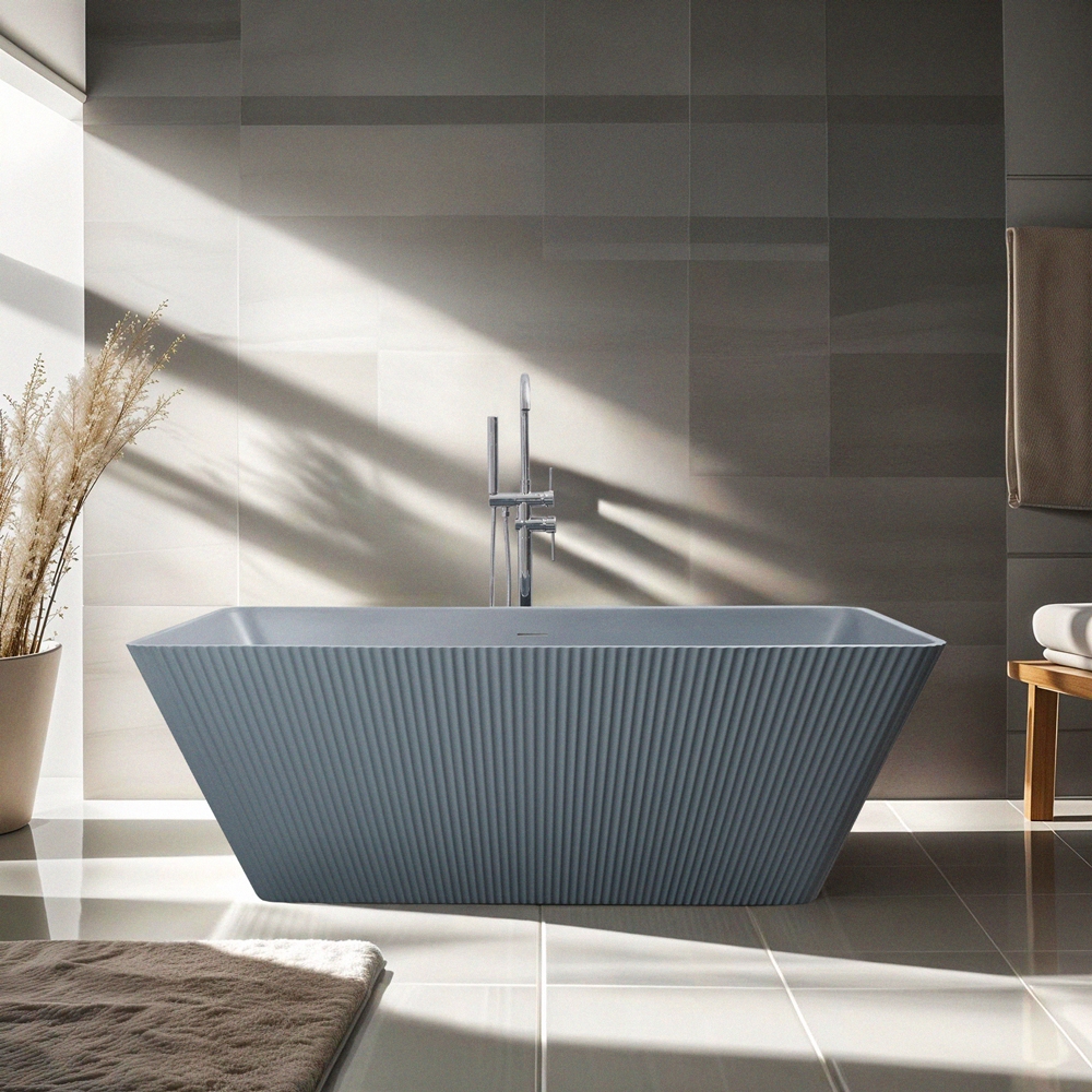Vasca da bagno freestanding rettangolare 170x75cm grigio opaco Arkoi Moon Promozione Vasca da bagno freestanding rettangolare 170x75cm grigio opaco Arkoi Moon Promozione