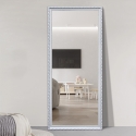Specchio da terra parete 180x80cm con cornice classica argento Vestur-S Saldi