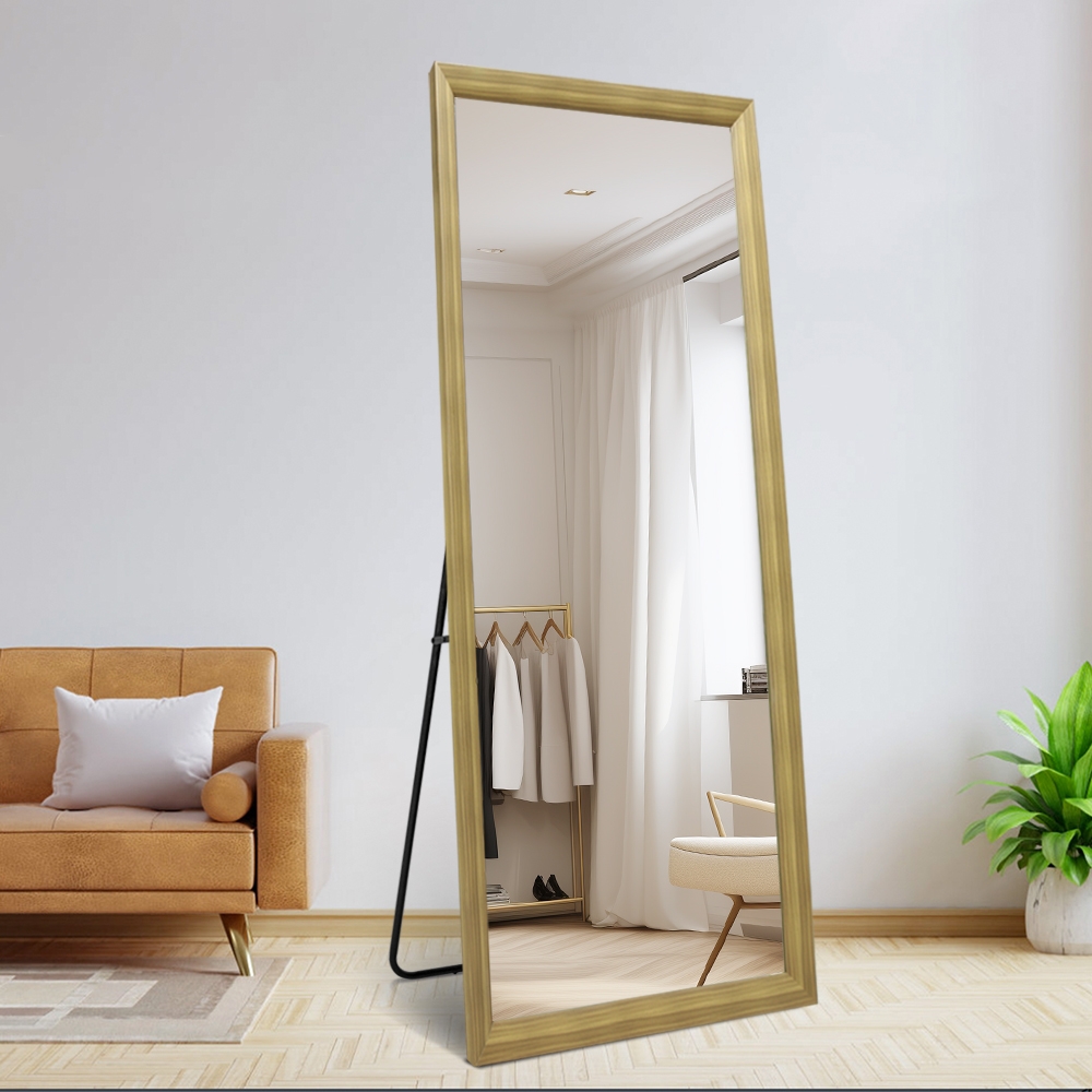 Wandspiegel 180x80cm, hochkant mit Standfuß, Holzeffekt Kommi Aktion Wandspiegel 180x80cm, hochkant mit Standfuß, Holzeffekt Kommi Aktion