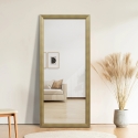 Specchio verticale 180x80cm da parete appoggio a terra effetto legno Kommi Saldi
