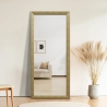 Specchio verticale 180x80cm da parete appoggio a terra effetto legno Kommi Saldi