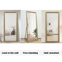 Specchio verticale 180x80cm da parete appoggio a terra effetto legno Kommi Sconti