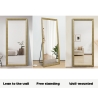 Specchio verticale 180x80cm da parete appoggio a terra effetto legno Kommi Sconti