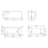 Vasca da Bagno Design Freestanding ad Isola Rettangolare Milo Misure