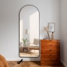 Specchio da muro parete con cornice nera 170x65cm design moderno Selur Offerta