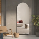 Specchio da muro parete con cornice nera 170x65cm design moderno Selur Saldi