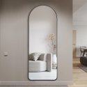 Specchio da muro parete con cornice nera 170x65cm design moderno Selur Sconti