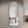 Specchio da muro parete con cornice nera 170x65cm design moderno Selur Sconti