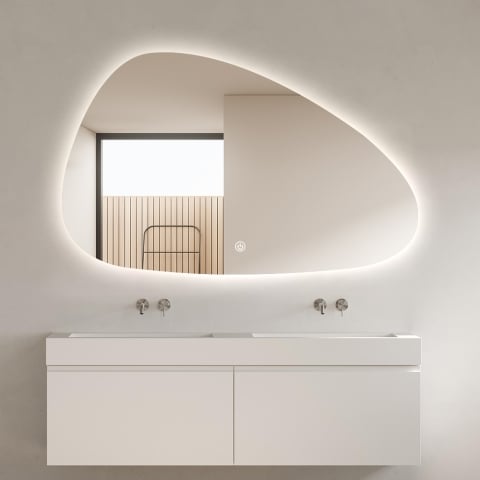 Specchio bagno antiappannamento design moderno retroilluminato Humar Promozione