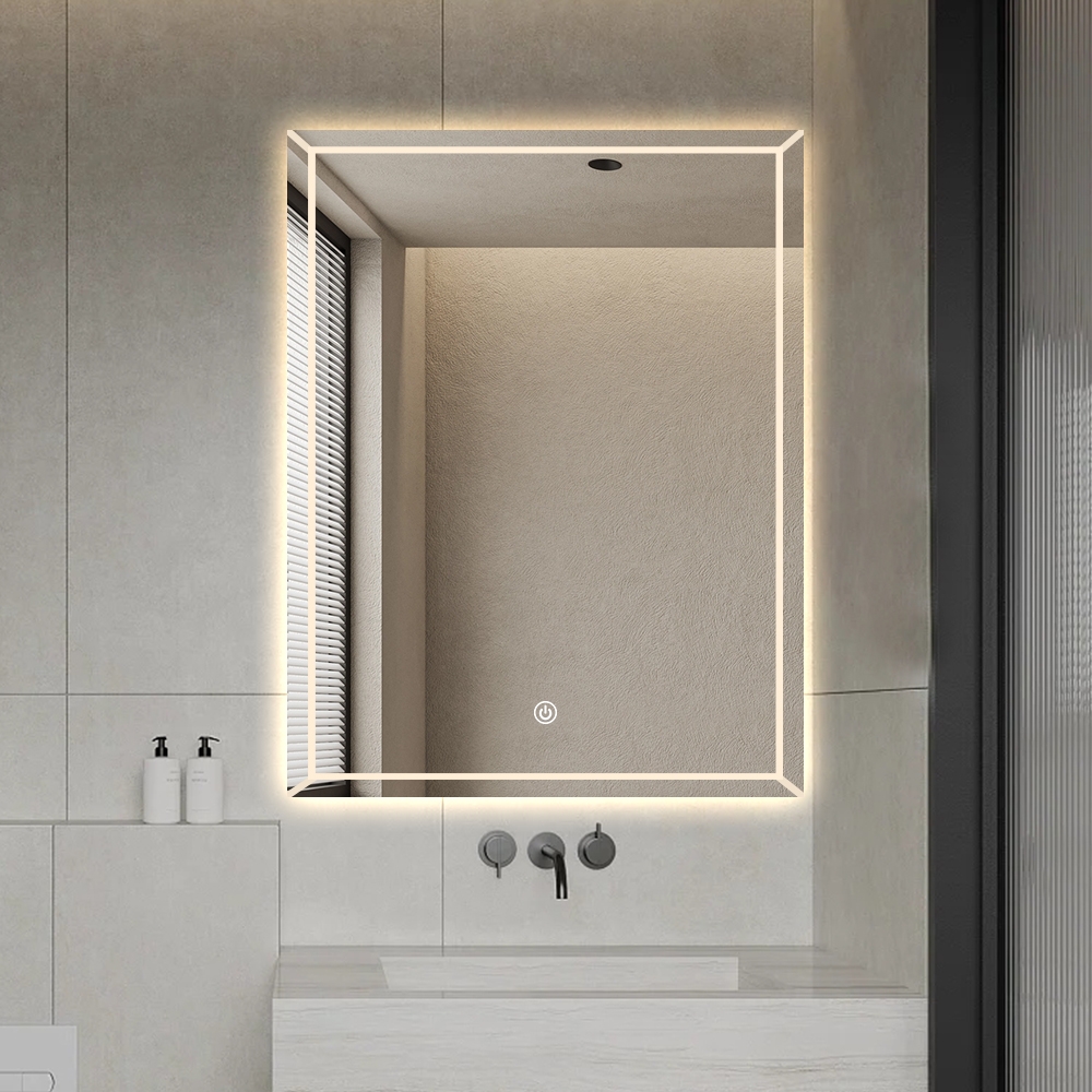 Miroir de salle de bain rétroéclairé 60x80cm fonction antibuée Vindur L Promotion Miroir de salle de bain rétroéclairé 60x80cm fonction antibuée Vindur L Promotion