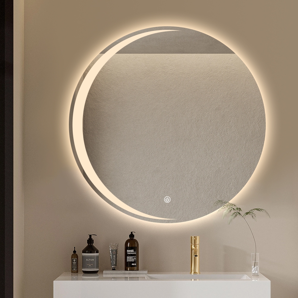 Specchio per bagno rotondo 70cm antiappannamento retroilluminato Skeri XL Promozione Specchio per bagno rotondo 70cm antiappannamento retroilluminato Skeri XL Promozione