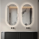 Specchio bagno design ovale retroilluminato con antiappannamento Refur XL Saldi