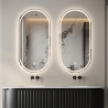 Specchio bagno design ovale retroilluminato con antiappannamento Refur XL Saldi