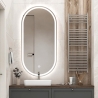 Specchio bagno design ovale retroilluminato con antiappannamento Refur XL Offerta
