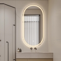 Specchio bagno design ovale retroilluminato con antiappannamento Refur XL Sconti
